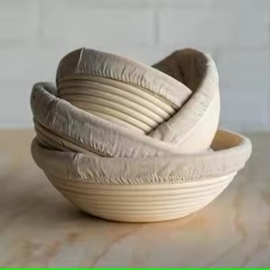 Panier de levage du pain en rotin fait main et écologique avec doublure, logo personnalisable, outil de boulangerie pour la pâte au levain - Product Image 6