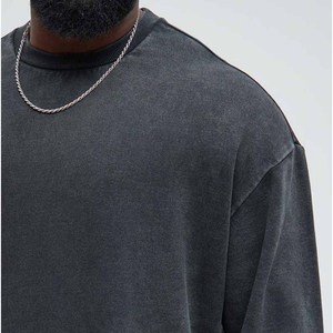 Conjunto Deportivo de Algodón Gris para Hombre, Talla Grande, Manga Larga, Cuello Redondo, Corte Holgado Informal, Color Sólido, con Bolsillos Laterales, para Otoño - Product Image 4