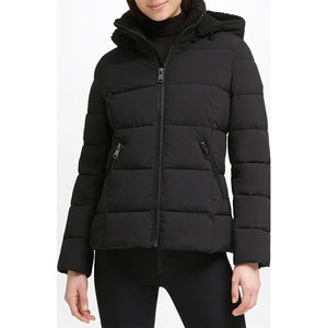 Veste d'hiver légère pour femmes, veste matelassée avec capuche à fourrure, couleur unie, fermeture éclair, respirante, rembourrée - Product Image 3