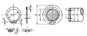 Anneau de serrage en acier inoxydable pour poteau, forme en C, finition noire, norme DIN, dureté 44-52 HRC - Product Image 3