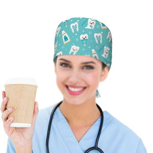 Gorros Quirúrgicos con Clip para el Cabello, Gorros Médicos para Doctores y Enfermeras, Gorros de Algodón Multicolor con Lazos Traseros para Quirófano - Product Image 5