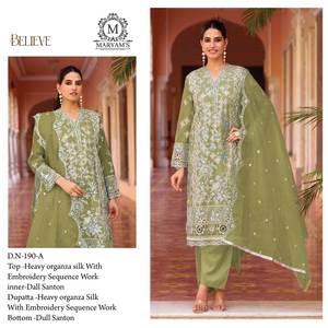 Moda india de moda para mujer Heavy Faux Georgette con bordado Anarkali Kurti Dupatta vestido con traje de fiesta de boda - Product Image 4