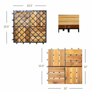 Baldosas de Madera de Acacia Vietnamita Antideslizantes, Contemporáneas, Encajables, con Acabado Mate y Aceitado, Resistentes al Agua, para Exteriores - Product Image 6