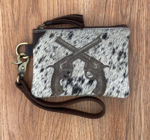 Pochette bracelet en cuir de vachette véritable de qualité supérieure Designer à la mode luxe RFID téléphone porte-monnaie gravé au Laser fermeture éclair - Product Image 3