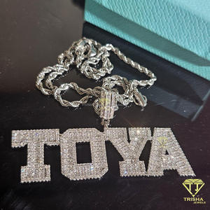 Custom " TOYA " <b>Name</b> Pendant Necklace Iced Out Moissanite Diamond Hip Hop <b>Chain</b> Luxury Personalized Jewelry - Product Image 6