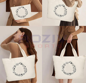 Wholesale 100% Cotton Full Sublimation Tote <b>Bags</b> Custom Logo Eco-friendly <b>Canvas</b> Customizable Size Color High Quality Outdoor - Product Image 5