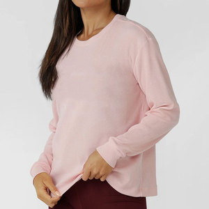 Camiseta de Yoga para Mujer, Ropa Deportiva, Diseño Holgado, Larga, Talla Grande, Tejido Antipilling, Manga Larga, Cuello Redondo - Product Image 3