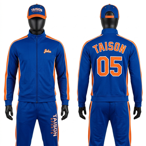 Survêtement de baseball pour homme en polyester interlock premium 260 GSM, veste zippée intégrale à rayures vertes, impression par sublimation personnalisée du logo. - Product Image 6