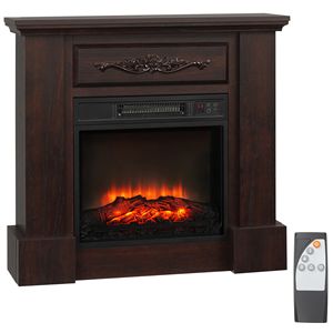 Caminetto Elettrico Autoportante Bianco con LED, Cornice e Protezione dal Surriscaldamento, 1400W, Spina UK - Product Image 1