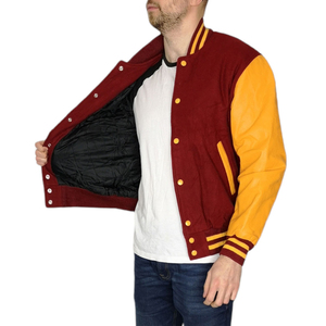 Custom Wool Body Full Sleeves Baseball Varsity Jacket Lightweight Blank <b>Men</b> Wear Baseball Letterman Work Jacket - Product Image 4