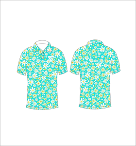 <b>Men's</b> <b>Turquoise</b> Daisy Floral Print Polo <b>Shirt</b> Short Sleeve Casual Summer Fashion <b>Shirt</b> - Product Image 6