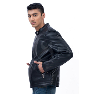 <b>Winter</b> Leather <b>Jacket</b> For Men Stylish All Sizes With Customized Logo And Privet Label Leather <b>Jacket</b> With Zipper - Product Image 3