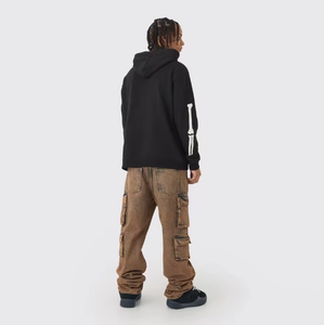 Sudadera con capucha de forro polar al por mayor para hombre, ropa de gimnasio/ropa de calle, sudadera de invierno, suministro de fábrica OEM. - Product Image 3