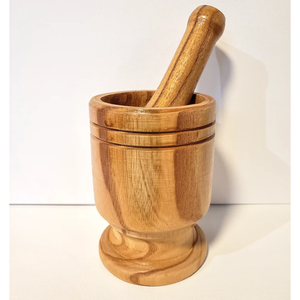 Mortero y Pilón de Madera Maciza, Herramienta de Cocina Manual Ecológica para Moler Hierbas y Especias, Molinillo Tradicional de 36 Pulgadas - Product Image 3