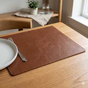 Set de table en cuir véritable de luxe, design minimaliste, imperméable, en cuir de vachette, pour restaurant gastronomique LPM-0015 - Product Image 1