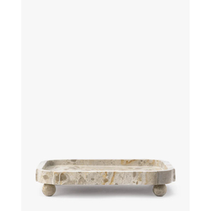 Vintage <b>White</b> Marble Serving Tray with Elegant Curve Edge & <b>Corner</b> Modern Decorative Platter for Wedding Kitchen Decor Supplies - Product Image 5