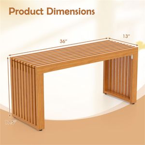 Panca da Esterno in Legno di Acacia, Capacità 800 Libbre, per 2 Persone, Senza Schienale, per Hotel e Giardino - Product Image 2