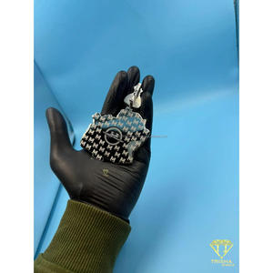 Pendentif personnalisé style rappeur en argent sterling 925 serti de diamants VVS cultivés en laboratoire, bijoux hip-hop - Product Image 5