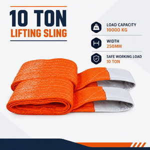 Sangle de levage Provina Double Eyes en polyester 2 plis, charge de travail 10T, longueur personnalisable, prix usine, sangle souple pour l'exportation - Product Image 3