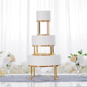 Elegant layered metal cake stand <b>crafted</b> to elevate dessert presentation for all occasions - Product Image 3
