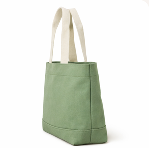 Bolsa de compras promocional de lona de algodón calicó orgánico con logotipo personalizado, asa superior y diseño floral bordado. - Product Image 3