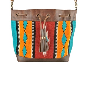 Bolsa de cubo para manta de sillín de lana Con bolsillo interior y una correa ajustable extraíble Estilo bohemio Proveedor superior - Product Image 4