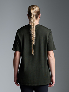 T-shirt pour femme de haute qualité, col rond, coupe ajustée, manches courtes, uni, décontracté, tendance - Product Image 4