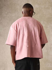 Camiseta de lujo de tela de gamuza para hombre, talla grande, tacto suave, premium, personalizable, marca propia, OEM, etiqueta privada, ropa urbana, camisetas para hombre - Product Image 2