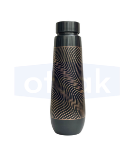 OTSAK – Gourde portable vintage en cuivre pur noir gravé, étanche, écologique, grande capacité, pour voyage en extérieur, personnalisable - Product Image 3