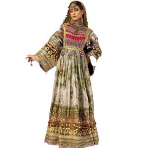 Afghani Kuchi <b>Dresses</b> for Women Party Wear High-quality Georgette Silk Embroidered Slim Fit Customized Size Top Selling Best - Product Image 1