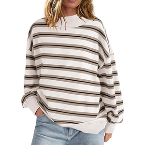 Women Turtleneck Sweatshirt Heavyweight Lined Oversized Casual Top - Product Image 4