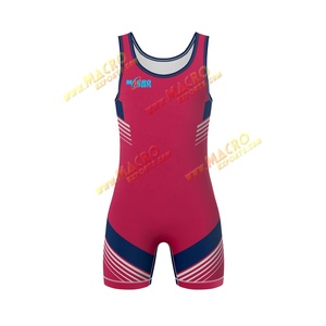 High Quality Flatlock Stitch Wrestling <b>Singlets</b> for Men and <b>Women</b> with Custom Logo High/Low Collar Custom Color & Size - Product Image 1