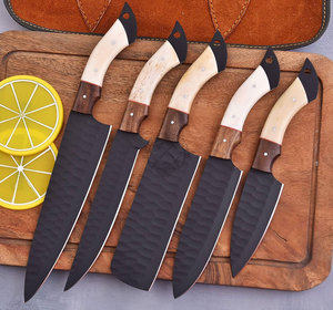 New Wholesale Custom Handmade J2 Stainless Steel Powder Coated <b>Sharp</b> Blade Chef <b>Knife</b> Dining Kitchen <b>Knives</b> <b>Set</b> Bone Wood Handle - Product Image 1