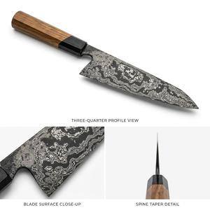 Couteau de chef Santoku Bunka japonais en acier Damas forgé à la main sur mesure avec manche en bois octogonal, qualité industrielle DIY OEM - Product Image 5