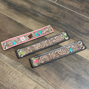 Venta al por mayor de las mujeres de joyería de moda de diseño personalizado de la mano de cuero mecanizado brazalete abierto de cuero de vaca genuino pulsera de cuero - Product Image 5