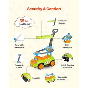 Passeggino Cavalcabile per Bambini da 19 a 36 Mesi con Corrimano, Maniglia Sottosedile e Capacità di Carico di 25 kg - Product Image 4