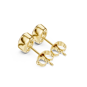 Boucles d'oreilles minimalistes à diamants taillés ovales, finition or jaune, fermoir papillon, solitaire, bijoux en diamant de laboratoire, vente en gros - Product Image 3