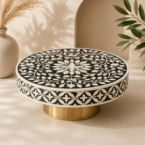 Présentoir à gâteaux et cupcakes en os incrusté de laque, avec base en laiton, plateau de service pour desserts, idéal pour hôtels, restaurants et décorations de fêtes - Product Image 2
