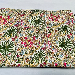 Bohemian Embroidered Textile Laptop Sleeve Case with Zipper Closure <b>Medium</b> Size Portable Design - Product Image 4