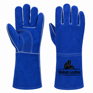 Gants de soudage en cuir de vachette résistant à la chaleur, gants de protection industrielle robustes, manches longues, protection ignifuge - Product Image 3