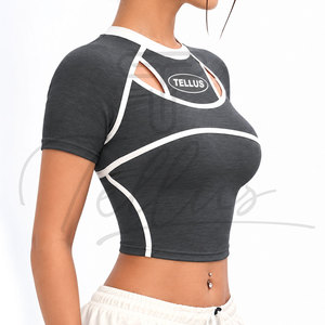 High Quality Women's Fitness <b>Crop</b> <b>Top</b> Half Sleeve Cotton T-Shirts with custom Design Women <b>Crop</b> <b>Top</b> Women <b>Crop</b> <b>Top</b> T Shirts <b>Top</b> - Product Image 3