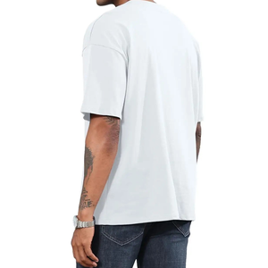 Camiseta de Hombre Oversize con Hombros Caídos, 100% Algodón Jersey, Cuello Redondo, Estilo Casual, Ecológica, Transpirable, Estilo Urbano Holgado - Product Image 4