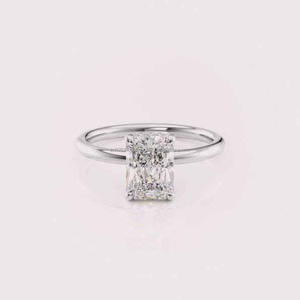Oval Cut Lab Grown Engagement <b>Ring</b> Yellow Gold Pave Diamond Solitaire <b>Ring</b> <b>Dainty</b> Bridal <b>Ring</b> Classic Four Prong Promise <b>Ring</b> - Product Image 3