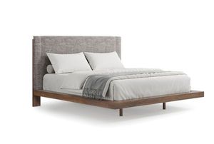 Wholesale Modern <b>Floating</b> Platform Bed with Upholstered Headboard | Minimalist Solid Wood Bed <b>Frame</b> - Product Image 4