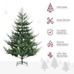 Albero di Natale Artificiale in Pino Nordico da 180 cm con 795 Rami Realistici, Base in Acciaio Verde Larga ad Apertura Automatica per Decorazioni Natalizie - Product Image 4