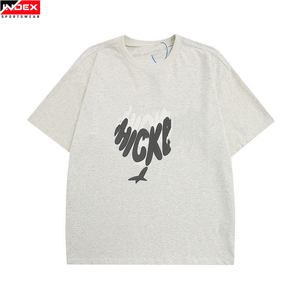 NOEX Men's Pink Oversized T-Shirt Short Sleeve O-Neck Cotton Jersey Streetwear Letter Print Front <b>Logo</b> - Product Image 6