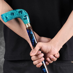 Élégante canne de marche en bois pour femmes, bâton de randonnée en bois avec embout en caoutchouc, canne de marche rustique faite à la main - Product Image 4