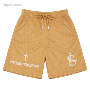 Canvas Men's Shorts Wholesale Custom Sublimation High-quality 100% Polyester <b>Elastic</b> Waist Breathable Casual Mid Mesh Short - Product Image 2