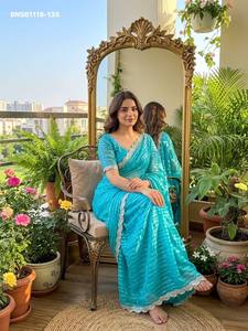 Magnifique sari en soie de chiffon de qualité supérieure avec des motifs tissés et une bordure en dentelle de Jharkhand, à prix de gros. - Product Image 6