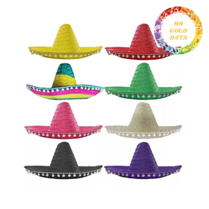 Sombrero Mexicano de Paja Estilo Panamá Económico de Ala Ancha para Venta al por Mayor y Menor, Ideal para Playa y Festivales - Product Image 1